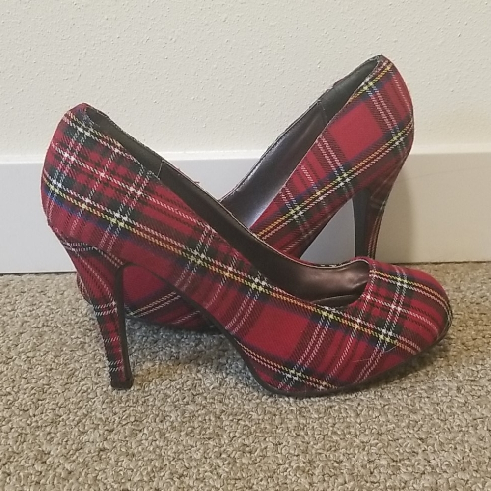 Plaid high heels